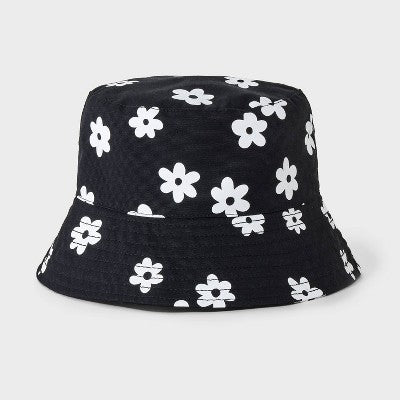 Girls' Daisies Bucket Hat - Cat & Jack Black/White