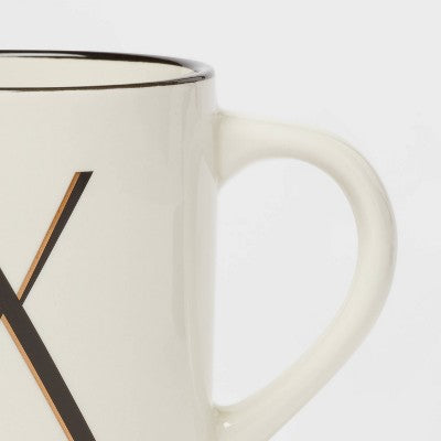 16oz Stoneware Monogram X Mug Ivory - Threshold