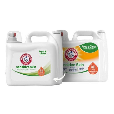 Arm & Hammer Sensitive Skin Free Clear Liquid Laundry Detergent 170 Loads - 170oz: Dermatologist Tested, Phosphate-Free