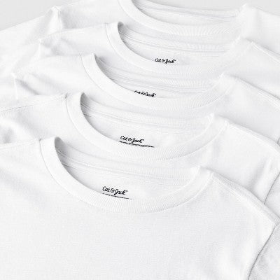 Boys' 5pk Crew Neck T-Shirt - Cat & Jack White L
