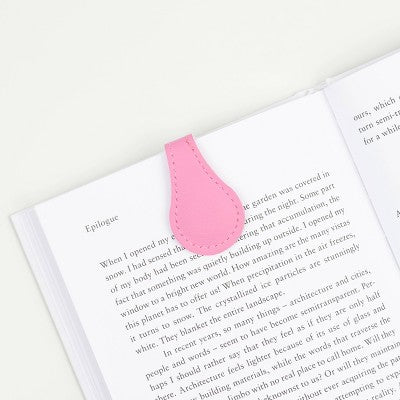 PU Leather 2pk Magnetic Bookmarks- Hot & Light Pink