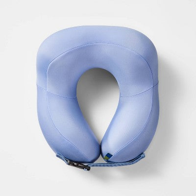 Contoured Memory Foam Neck Pillow - Open Story Blue