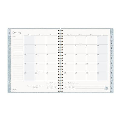 Morris & Co. 8.5"x11" by Blue Sky 2026 Weekly/Monthly Wirebound Planner Hardcover Solid Dearle Blue