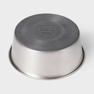 Non-Skid Stainless Steel Dog Bowl - 4 Cup - Boots & Barkley