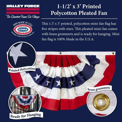 Valley Forge Flag 36"x18" Fan Bunting