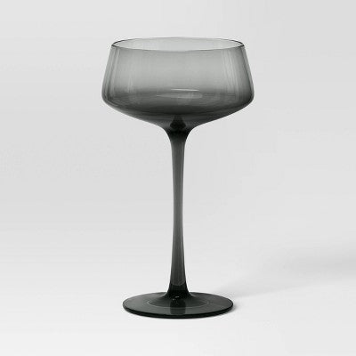 9.8oz Cocktail Coupe Glass Gray - Threshold: Hand Blown, Dishwasher-Safe, Recycled Content, Cold Beverages