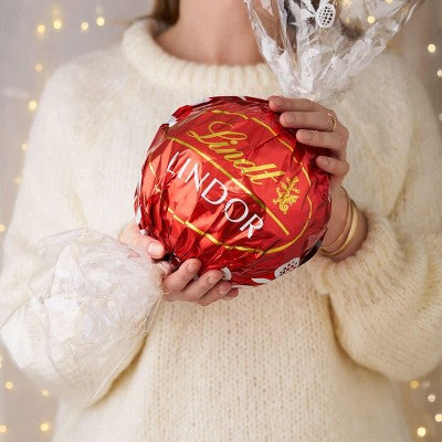 Lindt LINDOR Christmas Milk Chocolate Truffle Candy Maxi Ball - 8.8oz