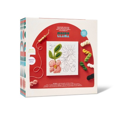 Punch Needling Canvas Kit - Mondo Llama: Needle Punch Craft Kit for Adults, Includes Yarn & Needle, Art & Design Theme