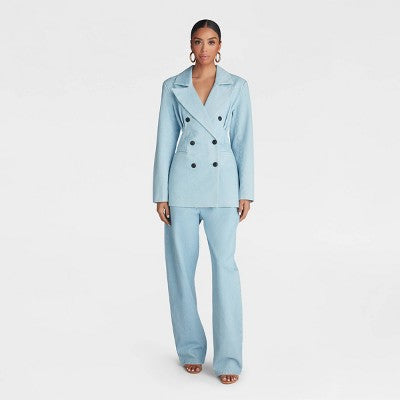 KBB by KAHLANA Women's 'The Corset Denim Blazer' - Medium Wash S