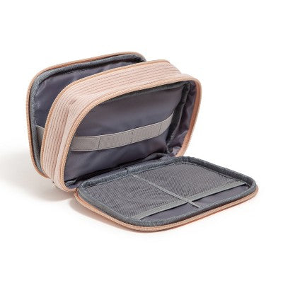 U Brands 8"x5.25" Dual Zip Corduroy Tech Organizer Dusty Rose