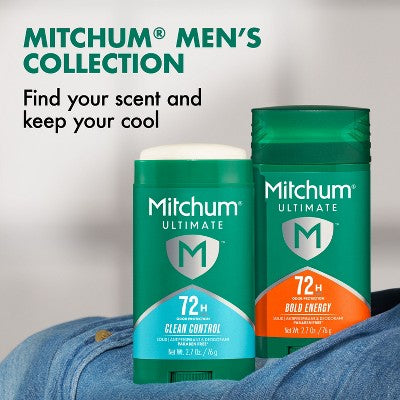 Mitchum 72-Hours Men's Solid Deodorant - Clean Control - 2.7oz: Vegan, Under Arm Application, Antiperspirant