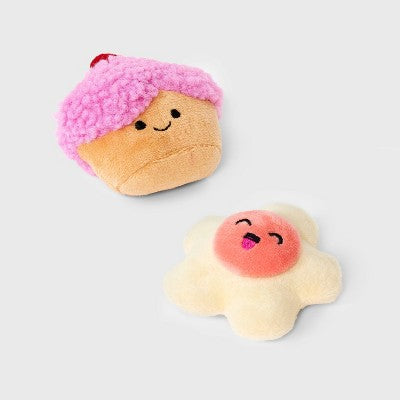 Cookie and Cupcake Dessert Pastry Cat Plush Toy Set - 2pc - Boots & Barkley: Catnip Inside, Pounce Plush