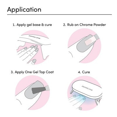 Dashing Diva Chrome Powder Kit - Silver Chrome - 3ct: Vegan, Nail Care, Duochrome Finish, Dip Powder