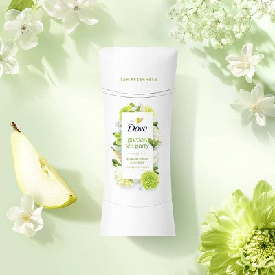 Dove Beauty Advanced Care Limited Edition Garden Tea Party Solid Antiperspirant and Deodorant English Pear Blossom - 2.6oz