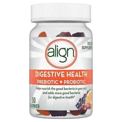 Align Digestive Health Natural Fruit Flavors Pre+Probiotic Gummies - 50ct