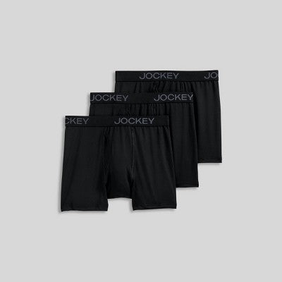 Jockey Generation Boys' 3pk Microfiber Boxer Briefs - Black S: Lightweight Mid Rise Underwear