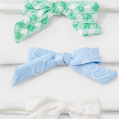 Girls' 'Hearts/Eyelet/Gingham' Bows Headwrap - Cat & Jack: Fashion Hair Styling, Recycled Polyester, All Ages