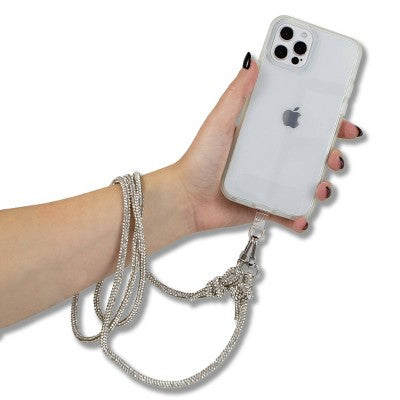Hello Lux Crossbody Bedazzled Rope Skinny - Silver