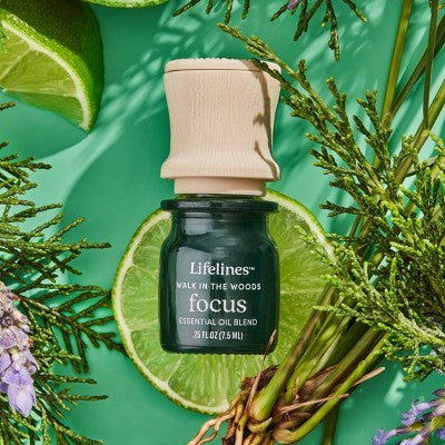 Essential Oil Blend - Walk in the Woods: Focus - Lifelines: Aromatherapy with Cypress Scent, 0.25 Net Wt, for Diffusers