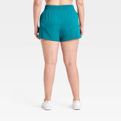 Women's Woven High-Rise Shorts 3" - All In Motion Teal Blue S