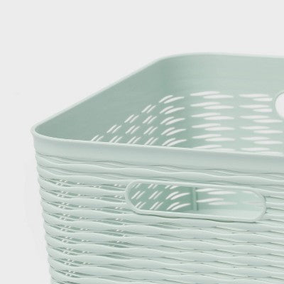 2pk Wave Medium Decorative Basket Mint Green - Brightroom