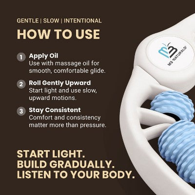 M3 Anti-Cellulite Massage Roller for Contoured Thighs & Smoother Skin, Gentle Grip-Friendly Design for Buttocks, Cellulite Removing Massager