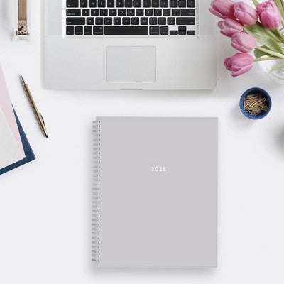 BlueSky 2025 Weekly/Monthly Planner 11.18"x9.37" Wirebound Gray Arrows: Adult Stationery, Paper, Tabs, 8.5x11 Inches