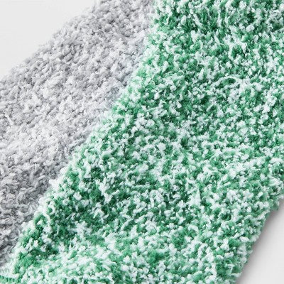 Women's Marled 2pk Cozy Low Cut Socks - Auden Green/Gray 4-10