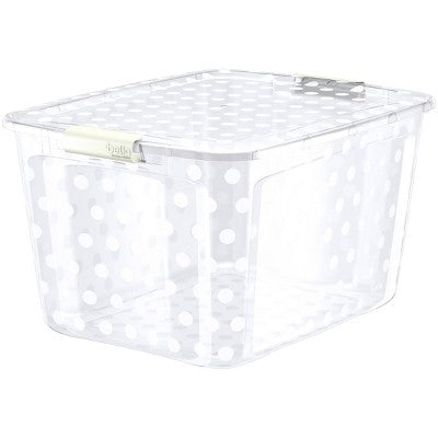Bella Storage Solution 80qt Polka Dots Locking Lid Clear (LOCAL PICKUP ONLY)