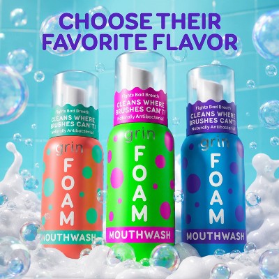 Grin Oral Care Foaming Mouthwash- Razzle Dazzle - 3.38 fl oz