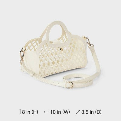 Jelly Mini Cage Tote Crossbody Bag - A New Day Cream