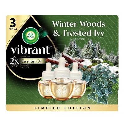 Air Wick Scented Oil Vibrant Air Fresheners - Winter Woods & Ivy - 3ct