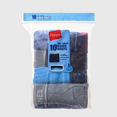 Hanes Boys' 10pk Boxer Briefs - S