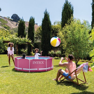 Intex 28290EH 8ft x 30in Round Metal Frame Above Ground Swimming Pool, Pink (LOCAL PICKUP ONLY)