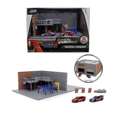 The Fast and the Furious Han's Garage Nano Scene Toy Vehicle Playset