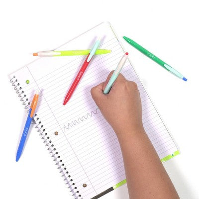Yoobi Evolve Ballpoint Pens Retractable 5pk Retro Color Block