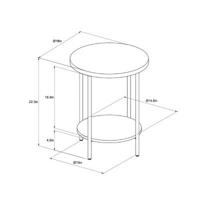 Wood and Metal Small Round Side Table Natural Finish - Room Essentials (LOCAL PICKUP ONLY)