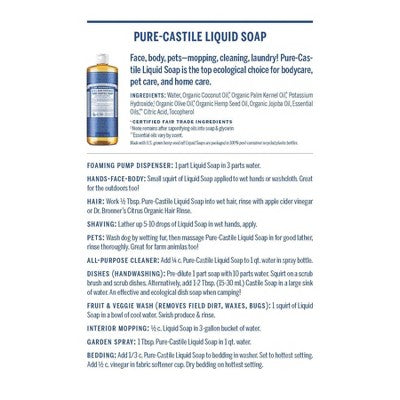 Dr. Bronner's Magic Pure Castile Liquid Soap Hand & Bodywash- Citrus - 2 fl oz