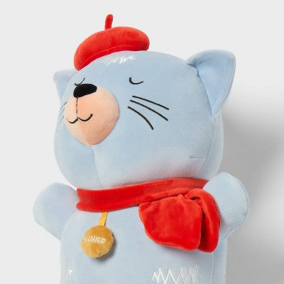 Cat Kids' Long Weighted Plush Throw Pillow Blue - Pillowfort (LOCAL PICKUP ONLY)