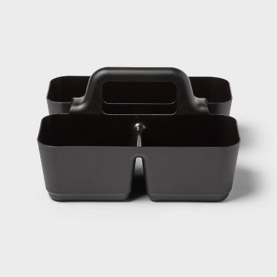 Small Plastic Dorm Shower Caddy Black - Room Essentials