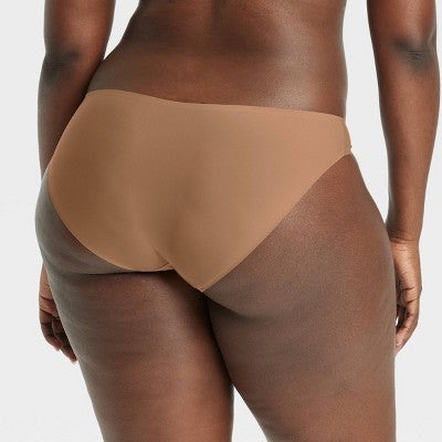 Women's 6pk Bonded Microfiber Bikini Underwear - Auden Assorted Color XL: Solid Knit Mid Rise Panties