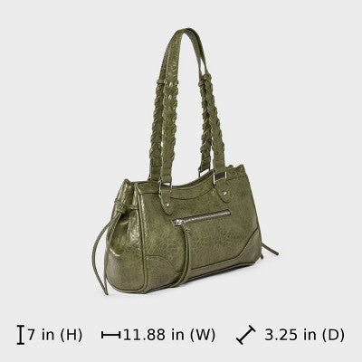 Whipstitch Handle Satchel Bag - Wild Fable with Olivia Dayton Olive Green