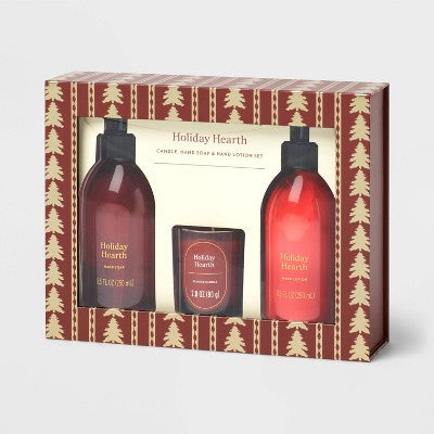 Holiday Hearth Personal Care Hand Soap and Lotion Candle Gift Set Red -Threshold (LOCAL PICKUP ONLY)