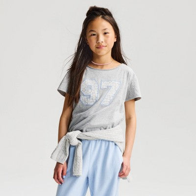 Girls' Off the Shoulder '97' T-Shirt - Cat & Jack Heather Gray L