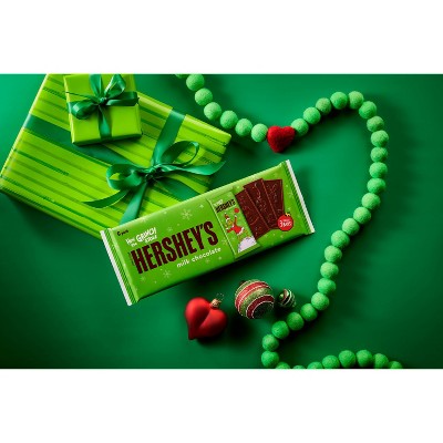 HERSHEY'S KISSES Grinch Embossed Holiday Milk Chocolate Standard Bars - 7.2oz/6pk