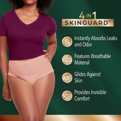 Depend Silhouette Underwear for Women - Maximum Absorbency - L - Pink - 12ct