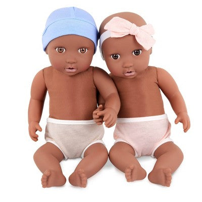 LullaBaby 13" Floral Star Sleep Sacks Twin Dolls Set