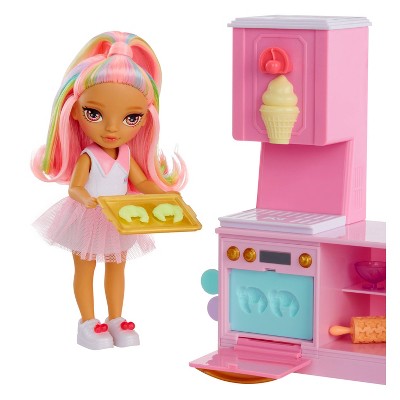 Rainbow High Littles Dessert Shop Playset + Small Doll, Make Ice Cream and Sweets: Includes Figure & Accessories