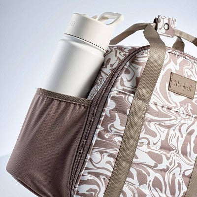 Fit & Fresh Marina Lunch Kit - Mushroom Liquid Marble: Insulated Set with 4 Containers