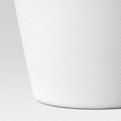Modern Textured Ceramic Floor Vase White - Threshold